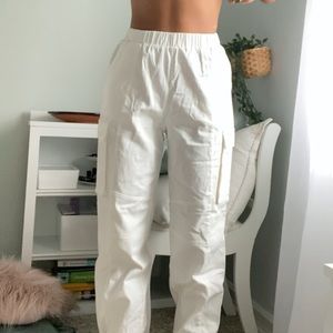 tiger mist white cargo joggers SIZE:S